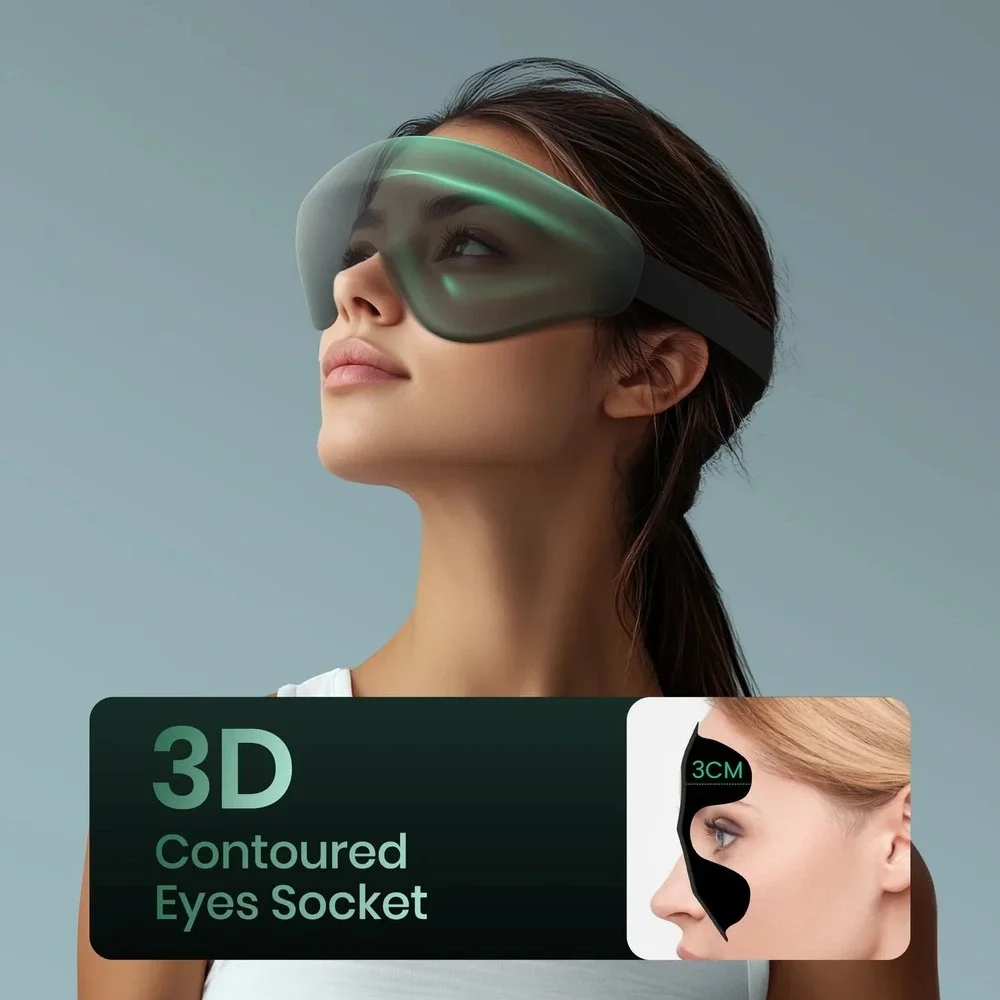 RESTNATURE 3D Contoured Adjustable Blackout AIR EYE MASK Sleep Zero Pressure NEW